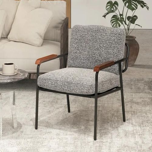 Costway Fauteui De Salon Avec Coussin Dorsal - Siège Large Rembourré 54 X 50 Cm - Chaise De Lecture Pour Chambre, Salon, Bureau