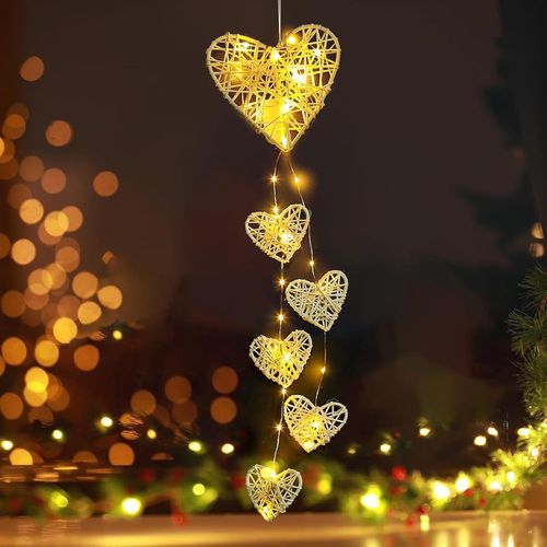 Kal-Noël Lustre À Ventouse De Fenêtre,Décoration De Fenêtre De Noël À Led,Lumières De Fenêtre,Decoration Noel Fenetre Lumineuse,Lumière De Fenêtre De Noël,Éclairage De Noël Pour L'intérieur