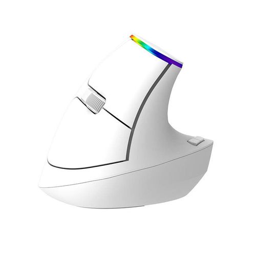 Delux Souris sans fil verticale M618C RGB pour droitier (Blanc)