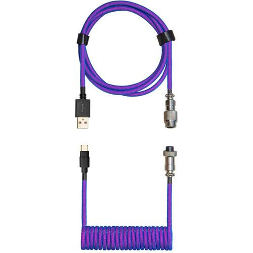 COOLER MASTER Câble de clavier Coiled Cable USB Type A - Type C M/M 1,5m (Bleu/Violet)