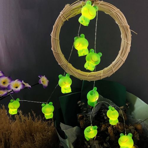 Kal-Jolie Guirlande Lumineuse En Forme De Grenouille - Veilleuse À Piles Pour Halloween, Noël, Thanksgiving, Fête À La Maison, Décoration De Chambre D'enfant (1,65 M/10 Led, Roi Grenouille)