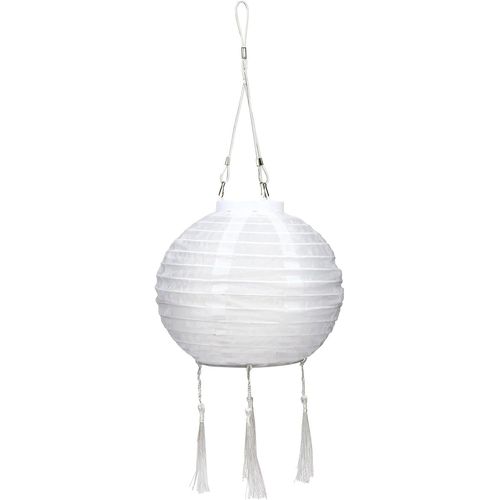 Kal-Lampion Solaire Style Bohème Blanc | Décoration De Fête | Style Vintage | Lampions D'extérieur Résistant Aux Intempéries | Guirlande Lumineuse Pour Jardin Ou Balcon | Ø Env. 20 Cm | Résistant
