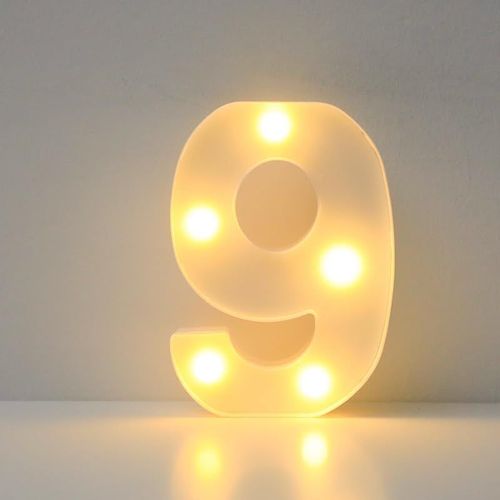 Kal-Chiffres Led 3d - Veilleuse Décorative - Pour Mariage, Anniversaire, Fête - Fonctionne Avec Piles - Lampe De Noël - Décoration De Bar À Domicile (9)