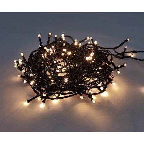Kal-Guirlande De Noël Lumineuse Extérieure 13 M Câble Noir 160 Led Blanc Chaud