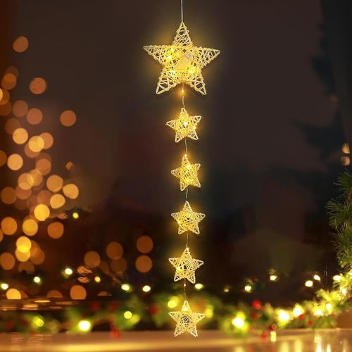 Kal-Noël Lustre À Ventouse De Fenêtre,Décoration De Fenêtre De Noël À Led,Lumières De Fenêtre,Decoration Noel Fenetre Lumineuse,Lumière De Fenêtre De Noël,Éclairage De Noël Pour L'intérieur