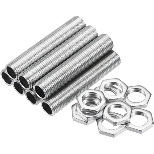 Kal-Tige Fileté Creuse Lampe Tuyau, 1.97 Pouce Long M10 Tous Filetage Extension Tige Pour Lustre Pendentif Lumières Avec M10 Hexagone Écrou Fixation, 1 Ensemble