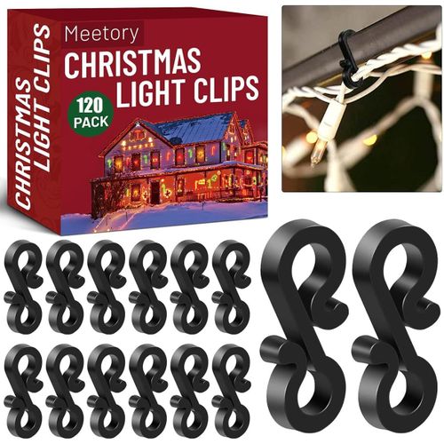 KAL-120 Pièces Mini Crochet De Gouttière, Support De Chaîne Lumineuse De Gouttière, Gouttière De Crochet De Chaîne Légère Pour Fixer La Chaîne Lumineuse De Lumières