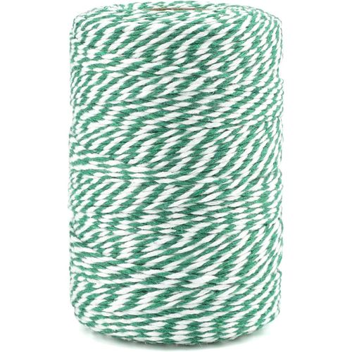 Ficelle Vert Et Blanche En Coton 200m Corde Noël, Pour L'emballage Cadeaux, Bricolages, Décoration, Loisirs Créatifs