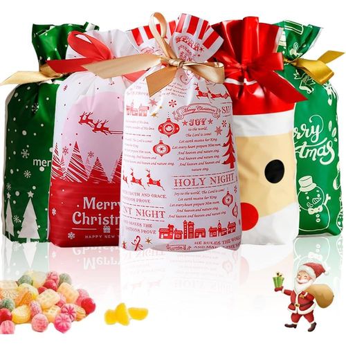 50 Pcs Sachet Cadeau Noel,Sachet Bonbon Noel,Sachet Biscuit Noel,Petit Sac Cadeau,Sacs Cadeaux De Noël,Pochette Cadeau Noel,Pour Emballage De Cadeaux Et Pochettes Surprises De Noël Ou D`Anniversaire