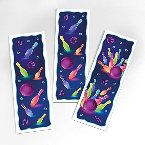 Lot De 12 Marque-Pages « Bowling/Fluo » - Petit Cadeau Pour Anniversaire, Anniversaire D'enfant, Garçon Et Fille, Fête D'enfants, Rentrée Des Classes, Fête De Bowling
