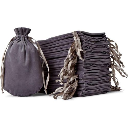 [25pcs] Sacs Cadeaux En Velours. Pochette Velvet De Luxe À Cordon Pour Les Cadeaux De Mariage, Les Bas De Noël, Les Bijoux, Vert Foncé, Velvet Bags Deep Grey 13x20cm X25