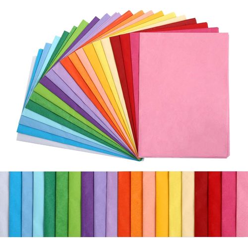 100 Feuilles Papier De Soie Coloré - 20 Couleurs, 35 X 50cm Pour Loisirs Créatifs Et Décoration Diy Papier De Soie Emballage Cadeau Halloween Noël Fête Mariage