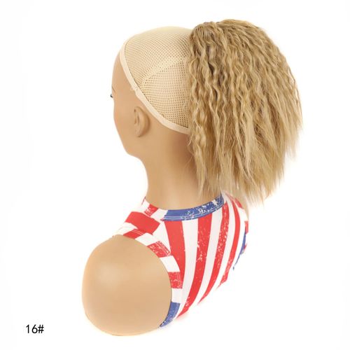 Queue De Cheval Bouclée Et Ample Avec Cordon De Serrage Pour Femmes Noires, Postiche Synthétique De 25 Cm, Extension De Queue De Cheval À Clipser