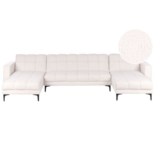 Canapé En Forme De U Alnes Blanc Bouclé Symétrique