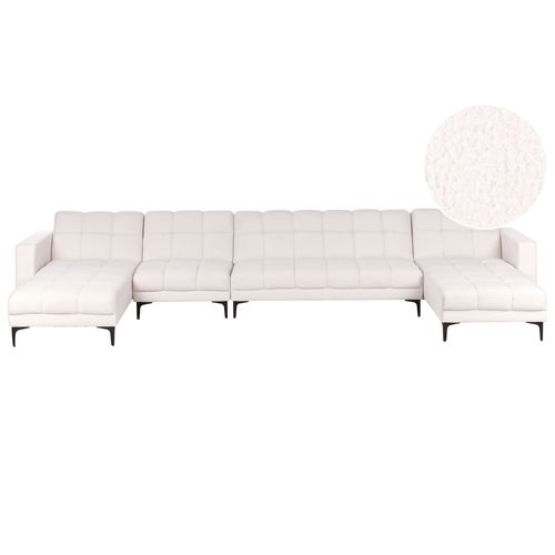 Canapé En Forme De U Alnes Blanc Bouclé Symétrique