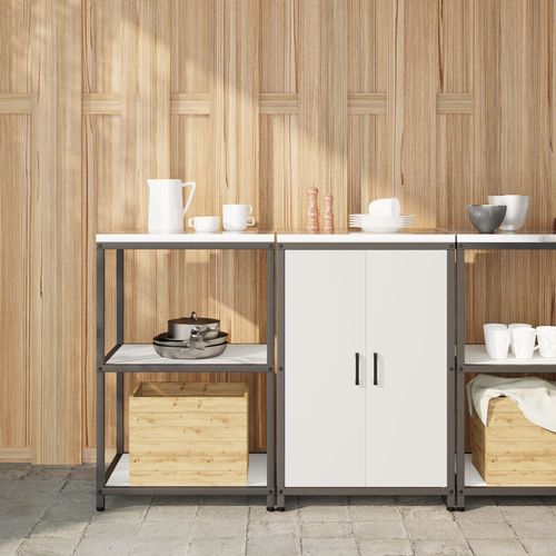 Vidaxl Ensemble De Rangement Cuisine 2 Pcs Blanc 120 X 50 X 92 Cm