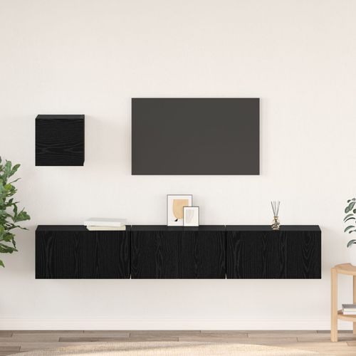 Vidaxl Ensemble De Meuble Tv Autre 4 Pcs Chêne Noir 60 X 30 X 30 Cm