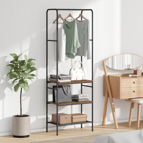 Vidaxl Portant À Vêtements Avec Étagères Vieux Bois 60 X 30 X 171 Cm
