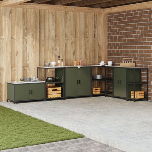 Vidaxl Meuble De Rangement De Cuisine Vert Olive 60 X 50 X 92 Cm Acier