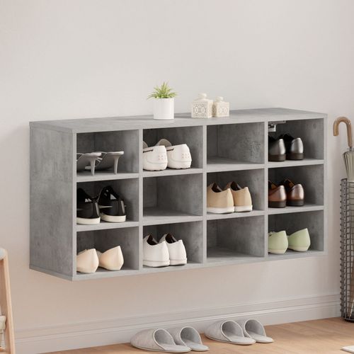 Vidaxl Cabinet À Chaussures Avec Étagère Avec Stockage Gris Béton 52.5 X 30 X 50 Cm
