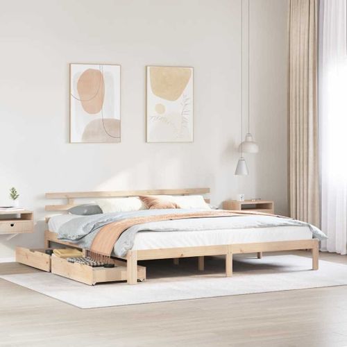 Vidaxl Cadre De Lit Avec Tiroirs Sans Matelas 200x200 Cm