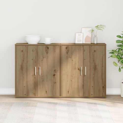 Vidaxl Haut Armoire Avec Étagère 2 Pcs Chêne Artisanal 60 X 31 X 70 Cm