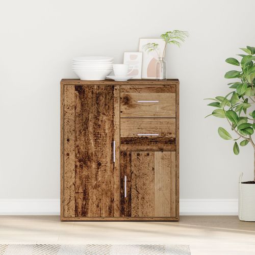 Vidaxl Buffet Avec Tiroir Vieux Bois 60 X 31 X 70 Cm Bois D'ingénierie