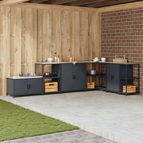Vidaxl Meuble De Rangement De Cuisine Anthracite 60 X 50 X 92 Cm Acier
