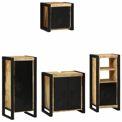 Vidaxl Ensemble De Mobilier De Salle De Bain Avec Étagère Avec Stockage Avec Porte 4 Pcs
