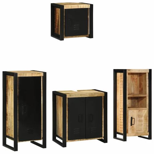 Vidaxl Ensemble De Mobilier De Salle De Bain Avec Étagère Avec Stockage Avec Porte 4 Pcs