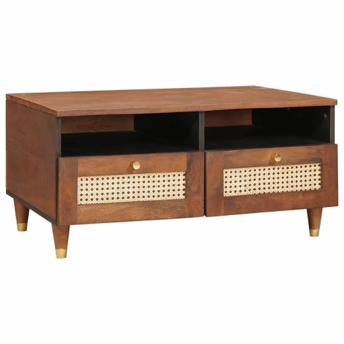 Vidaxl Tables Basses Avec Tiroir Avec Étagère Avec Stockage Marron 80 X 54 X 40 Cm