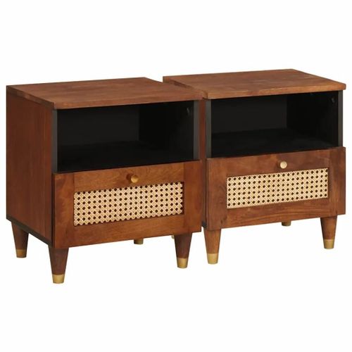 Vidaxl Tables De Chevet Avec Tiroir 2 Pcs 40 X 33 X 46 Cm
