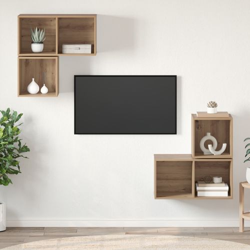 Vidaxl Ensemble De Meubles Tv 4 Pcs Chêne Artisanal 37 X 37 X 72 Cm