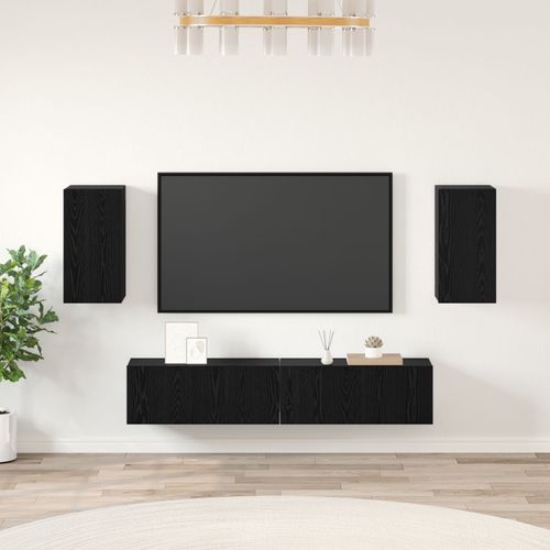 Vidaxl Ensemble De Meubles Tv 4 Pcs Chêne Noir 80 X 30 X 30.5 Cm