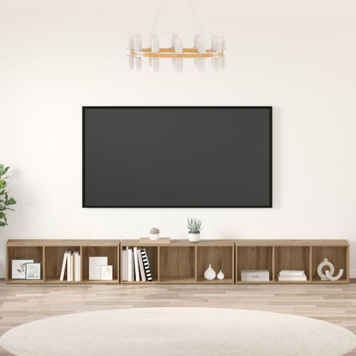 Vidaxl Meuble Tv 3 Pcs Chêne Artisanal 37 X 35 X 107.5 Cm