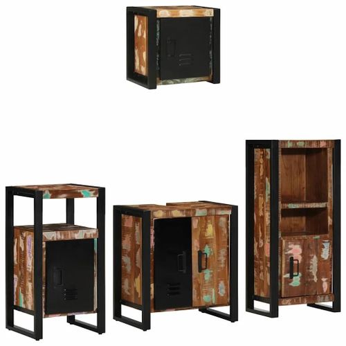 Vidaxl Ensemble De Mobilier De Salle De Bain Avec Étagère Avec Stockage Avec Porte 4 Pcs