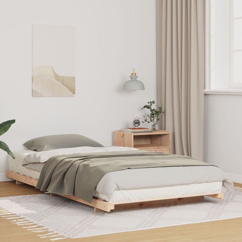 Vidaxl Cadre De Lit Surélevé Marron 100 X 200 Cm Bois Massif En Pin