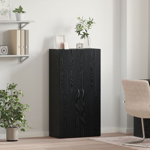 Vidaxl Cabinet De Bureau Chêne Noir 60 X 32 X 115 Cm Bois D'ingénierie