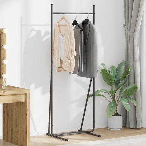 Vidaxl Portant À Vêtements Noir Métal Moyen Portable Moderne Léger