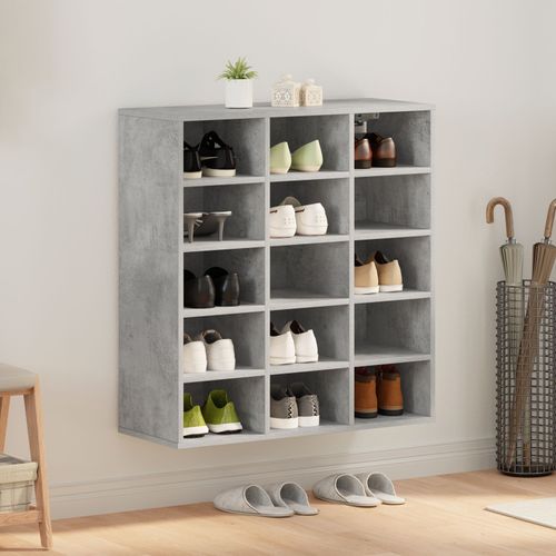 Vidaxl Cabinet À Chaussures Avec Étagère Avec Stockage Gris Béton 52.5 X 30 X 50 Cm