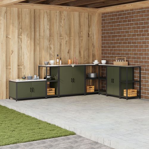 Vidaxl Étagère De Rangement De Cuisine Vert Olive 60 X 50 X 92 Cm