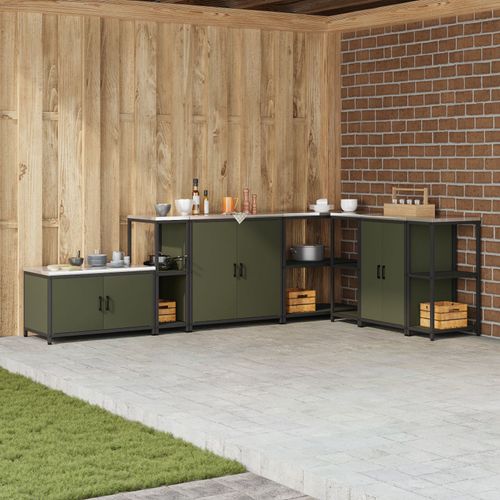 Vidaxl Étagère De Rangement De Cuisine Vert Olive 60 X 50 X 92 Cm
