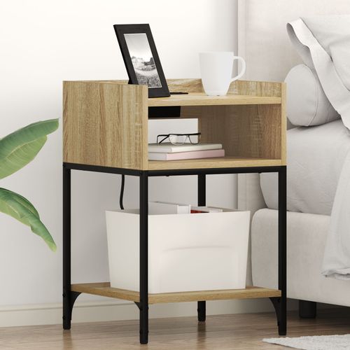 Vidaxl Cabinet De Chevet Avec Étagère Avec Stockage Chêne Sonoma 40 X 40 X 61 Cm