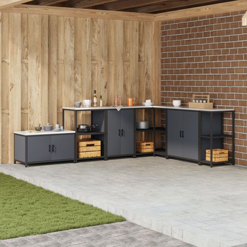 Vidaxl Meuble De Rangement De Cuisine Anthracite 60 X 50 X 92 Cm Acier