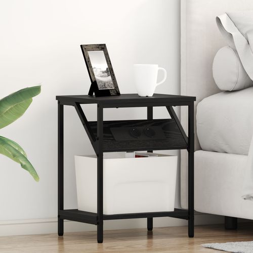 Vidaxl Armoires De Chevet 2 Pcs Chêne Noir 38 X 30 X 48 Cm