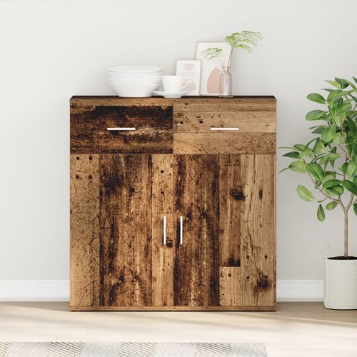 Vidaxl Buffet Avec Tiroir Vieux Bois 79 X 38 X 80 Cm Bois D'ingénierie
