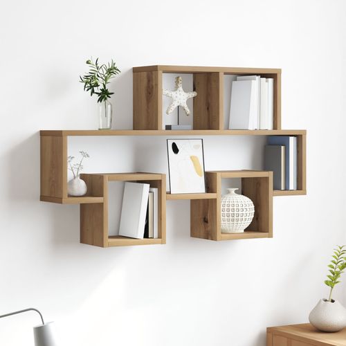 Vidaxl Étagère Murale Chêne Artisan 82 X 15 X 51 Cm Bois D'ingénierie