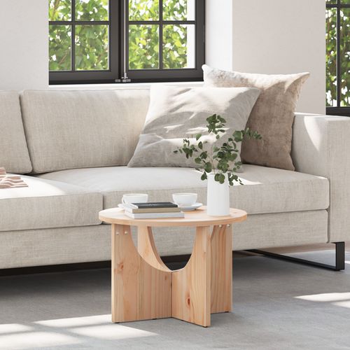 Vidaxl Table Basse Naturel 50 X 50 X 35 Cm Bois De Pin Massif