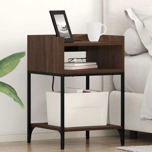 Vidaxl Cabinet De Chevet Avec Étagère Avec Stockage Chêne Marron 40 X 40 X 61 Cm