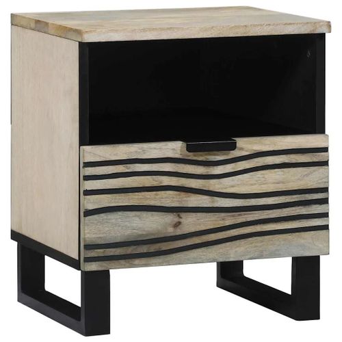 Vidaxl Tables De Chevet Avec Tiroir Blanc Et Noir 40 X 33 X 46 Cm